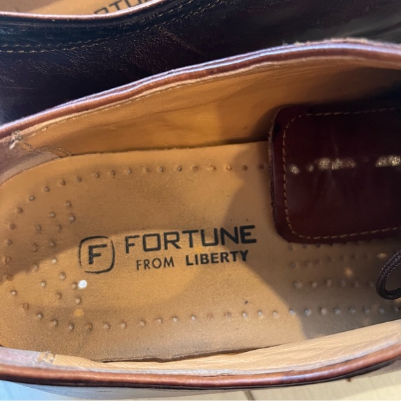 Fortune from Liberty 913 Men’s Sz 12 Brown All Leather Lace Up Oxfords Shoes - Picture 5 of 8